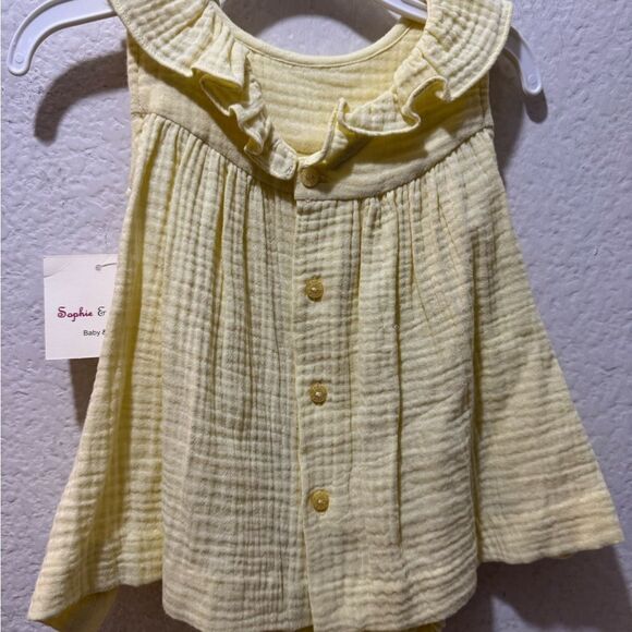 Sophie & Lucas ruffle neck matching set yellow 6 M - Picture 6 of 6
